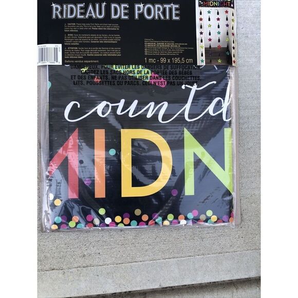 New Year’s Eve Countdown to Midnight Doorway Curtain Jewel Tones 39”x77” - Picture 6 of 7